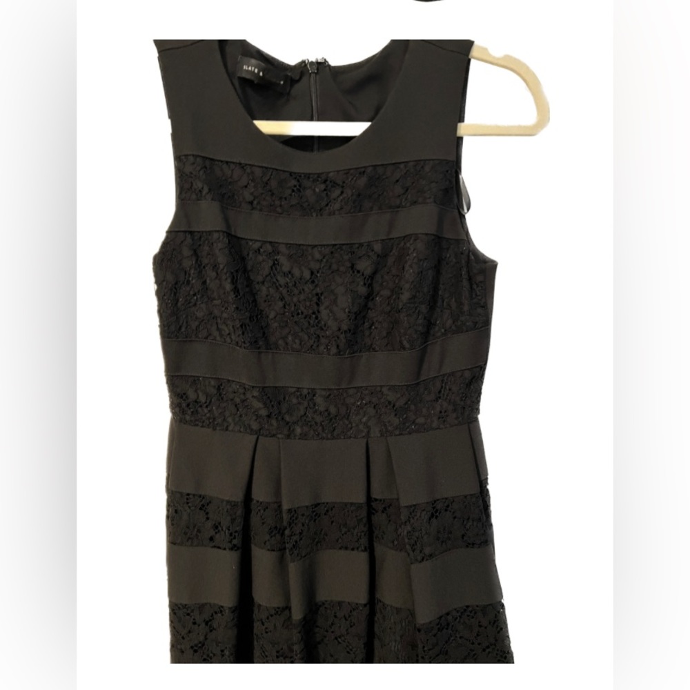 Black cocktail lace trim tank dress size 2